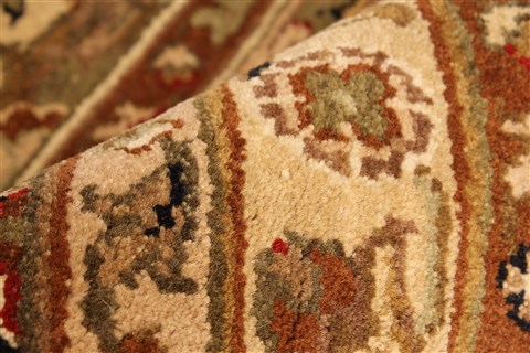Agra Beige Square Hand Knotted 121 X 121 Area Rug 250-30500 Image 8