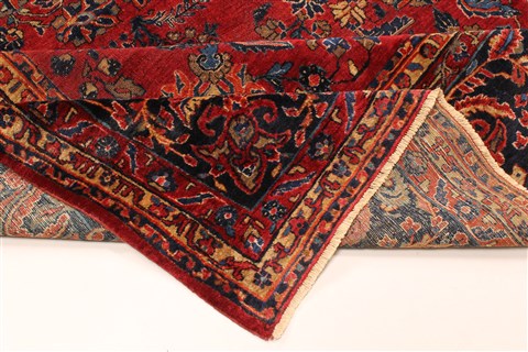 Sarouk Red Hand Knotted 112 X 165 Area Rug 250-30501 Image 1