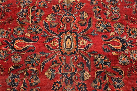Sarouk Red Hand Knotted 112 X 165 Area Rug 250-30501 Image 7