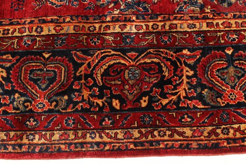 Sarouk Red Hand Knotted 112 X 165 Area Rug 250-30501 Image 8