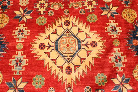Kazak Red Hand Knotted 1111 X 1510  Area Rug 250-30502 Image 13