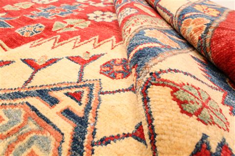 Kazak Red Hand Knotted 1111 X 1510  Area Rug 250-30502 Image 2