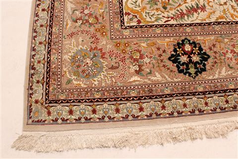 Tabriz Green Hand Knotted 120 X 185 Area Rug 250-30505 Image 2