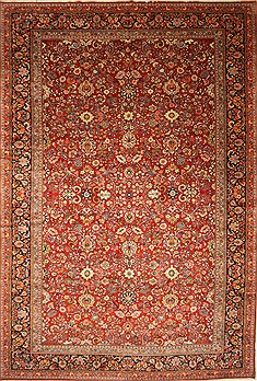 Persian Mashad Red Rectangle 13x20 ft and Larger Wool Carpet 30506