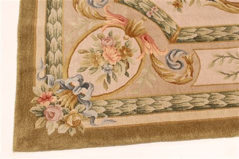 Pishavar Beige Hand Knotted 90 X 120 Area Rug 250-30507 Image 10