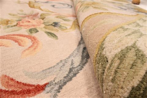 Pishavar Beige Hand Knotted 90 X 120 Area Rug 250-30507 Image 7