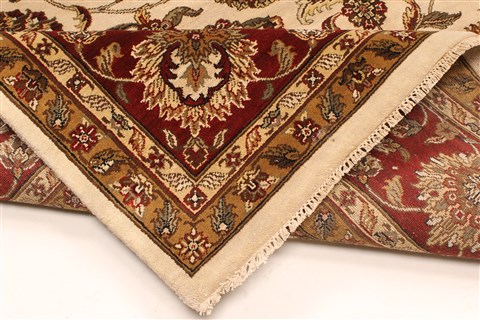 Agra Beige Square Hand Knotted 120 X 120 Area Rug 250-30508 Image 12