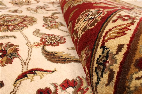 Agra Beige Square Hand Knotted 120 X 120 Area Rug 250-30508 Image 1