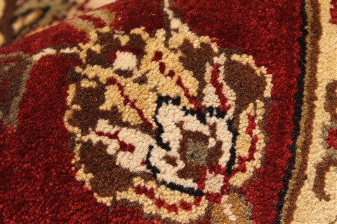 Agra Beige Square Hand Knotted 120 X 120 Area Rug 250-30508 Image 3