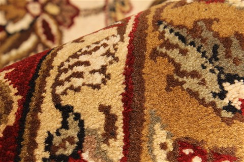 Agra Beige Square Hand Knotted 120 X 120 Area Rug 250-30508 Image 4