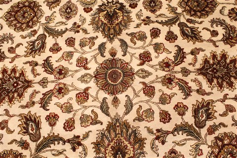 Agra Beige Square Hand Knotted 120 X 120 Area Rug 250-30508 Image 7