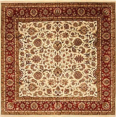 Agra Beige Square Hand Knotted 12'0" X 12'0"  Area Rug 250-30508