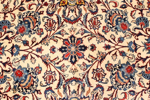 Kashan Blue Hand Knotted 101 X 142 Area Rug 250-30509 Image 1