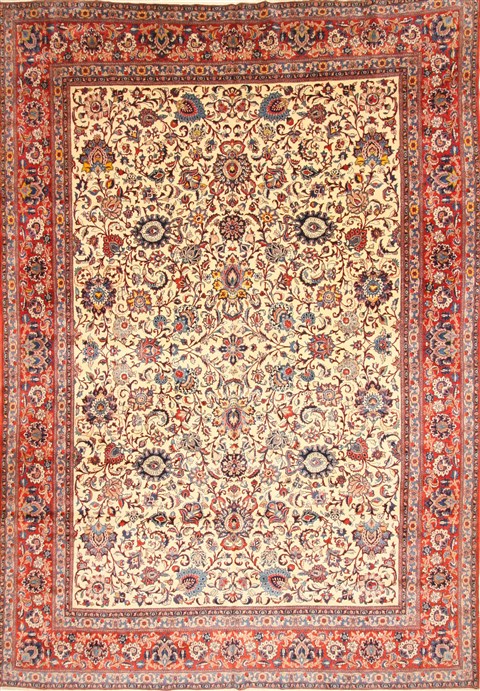 Kashan Blue Hand Knotted 101 X 142 Area Rug 250-30509 Image 0
