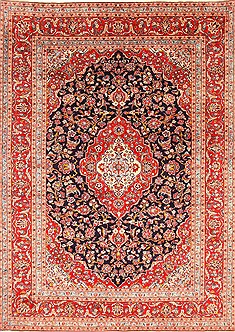 Kashan Red Hand Knotted 8'0" X 11'3"  Area Rug 255-30514