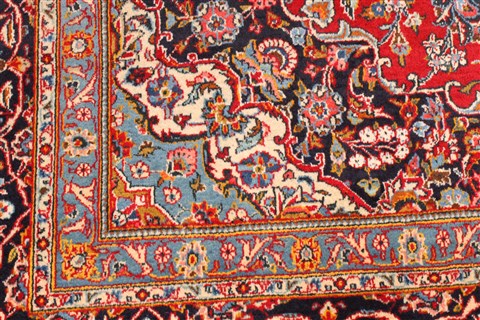 Persian Kashan Red Rectangle 8x11 ft Wool Carpet 30515 | SKU 30515