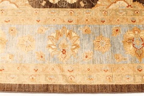 Pishavar Brown Hand Knotted 130 X 165 Area Rug 250-30518 Image 1