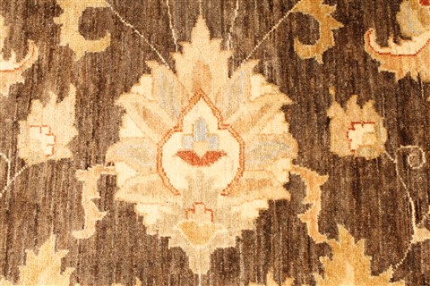 Pishavar Brown Hand Knotted 130 X 165 Area Rug 250-30518 Image 2