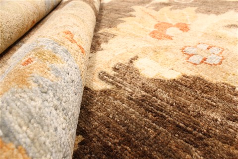 Pishavar Brown Hand Knotted 130 X 165 Area Rug 250-30518 Image 7