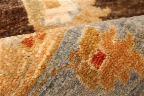 Pishavar Brown Hand Knotted 130 X 165 Area Rug 250-30518 Image 9