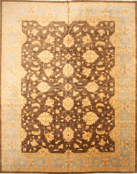 Pishavar Brown Hand Knotted 130 X 165 Area Rug 250-30518 Image 0