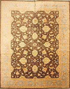 Pishavar Brown Hand Knotted 13'0" X 16'5"  Area Rug 250-30518