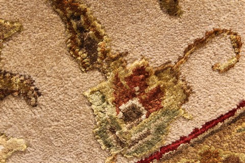 Agra Beige Square Hand Knotted 121 X 122 Area Rug 250-30520 Image 11