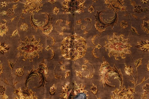 Agra Beige Square Hand Knotted 121 X 122 Area Rug 250-30520 Image 15