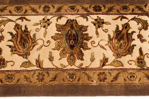 Agra Beige Square Hand Knotted 121 X 122 Area Rug 250-30520 Image 1