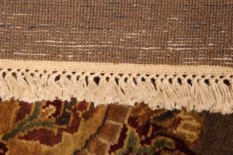Agra Beige Square Hand Knotted 121 X 122 Area Rug 250-30520 Image 3