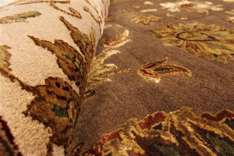 Agra Beige Square Hand Knotted 121 X 122 Area Rug 250-30520 Image 6
