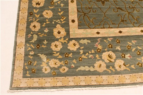 Chobi Green Hand Knotted 139 X 171 Area Rug 250-30523 Image 13