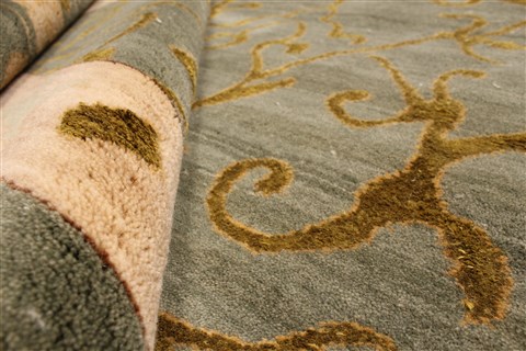 Chobi Green Hand Knotted 139 X 171 Area Rug 250-30523 Image 7