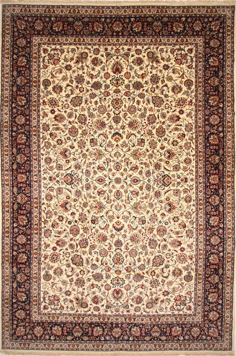 Mashad Blue Hand Knotted 133 X 199 Area Rug 250-30526 Image 0