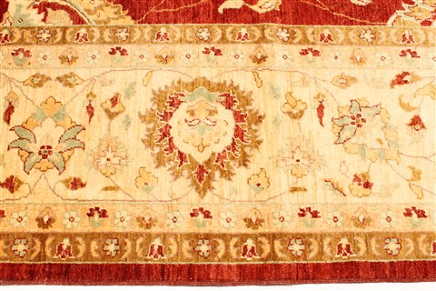 Pishavar Red Hand Knotted 136 X 172 Area Rug 250-30527 Image 1