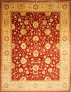 Pishavar Red Hand Knotted 13'6" X 17'2"  Area Rug 250-30527