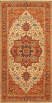 Serapi Beige Hand Knotted 7'11" X 15'10"  Area Rug 250-30530