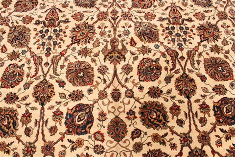 Kashan Beige Hand Knotted 100 X 182 Area Rug 250-30536 Image 13
