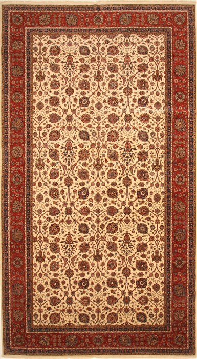 Kashan Beige Hand Knotted 100 X 182 Area Rug 250-30536 Image 0