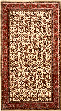 Kashan Beige Hand Knotted 10'0" X 18'2"  Area Rug 250-30536