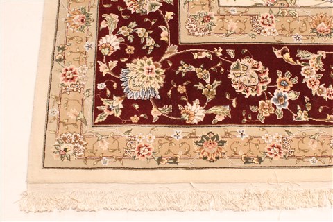 Tabriz Beige Hand Knotted 120 X 150 Area Rug 250-30537 Image 13