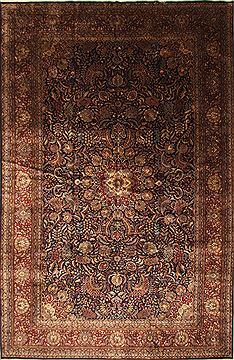 Indian Kashan Green Rectangle 12x18 ft Wool Carpet 30544