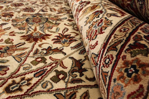Kashan Beige Hand Knotted 91 X 182 Area Rug 250-30546 Image 5