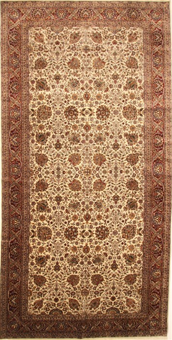 Kashan Beige Hand Knotted 91 X 182 Area Rug 250-30546 Image 0