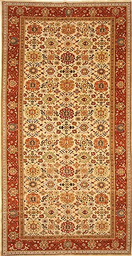 Indian Serapi Beige Rectangle 13x20 ft and Larger Wool Carpet 30549