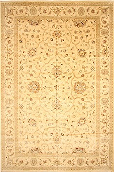 Indian Ziegler Beige Rectangle 12x18 ft Wool Carpet 30559