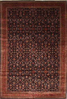 Indian Semnan Red Rectangle 12x18 ft Wool Carpet 30569