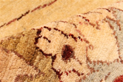 Pishavar Beige Hand Knotted 128 X 159  Area Rug 250-30570 Image 10