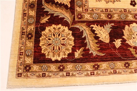Pishavar Beige Hand Knotted 128 X 159  Area Rug 250-30570 Image 12