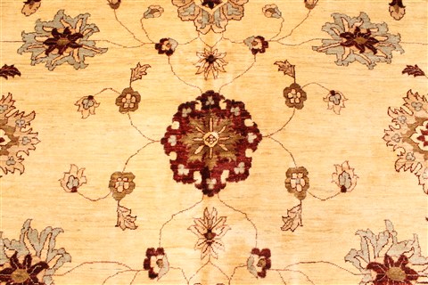 Pishavar Beige Hand Knotted 128 X 159  Area Rug 250-30570 Image 13